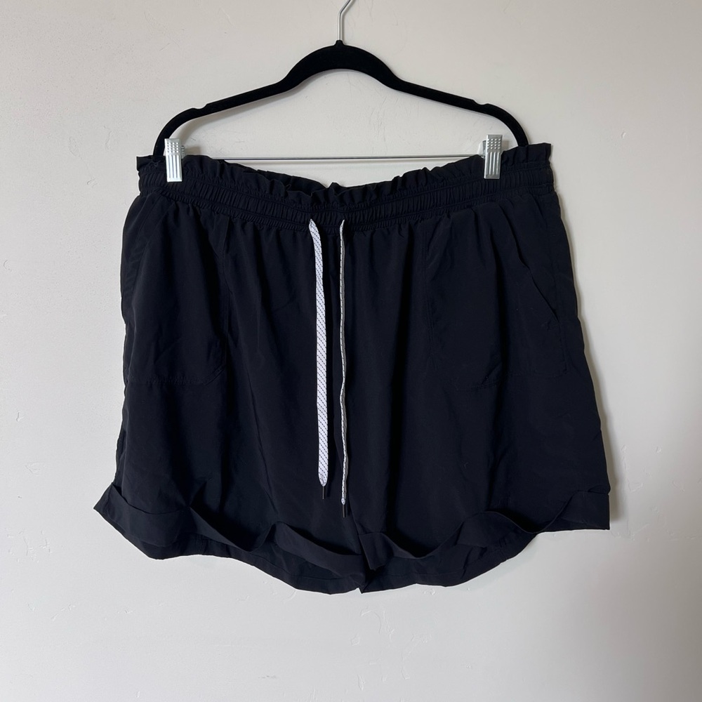 Zella Women’s Plus Size Black Drawstring Shorts 4in Inseam Size 3X